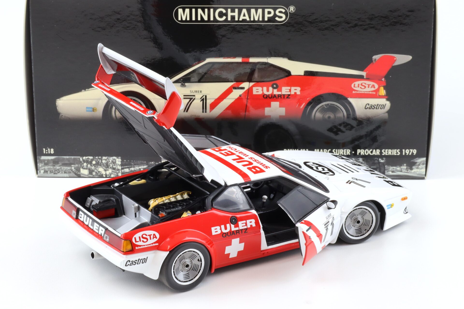 1:18 Minichamps BMW M1 Procar BULER M.Surer #71 Procar Series 1979