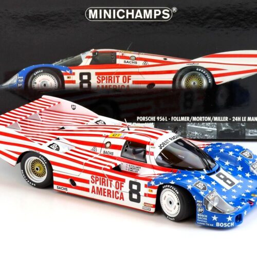 1:18 Minichamps Porsche 956L Spirit of America #8 Follmer 24h Le Mans 1986