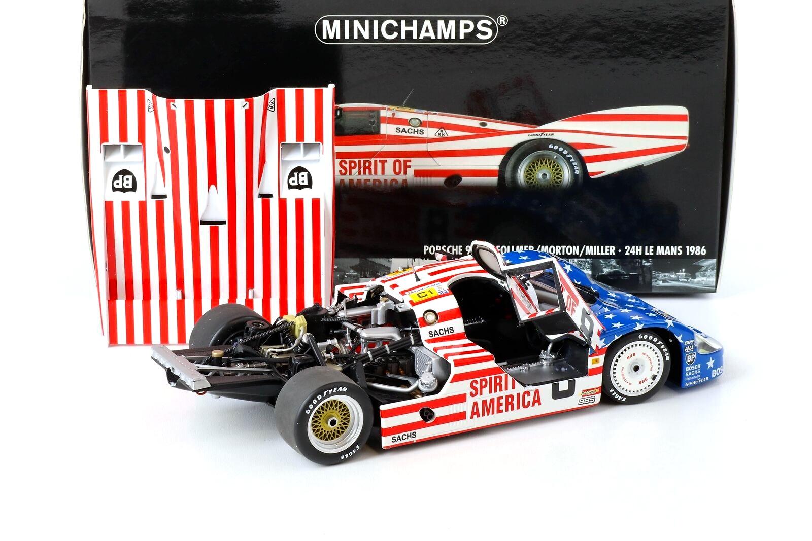 1:18 Minichamps Porsche 956L Spirit of America #8 Follmer 24h Le Mans 1986