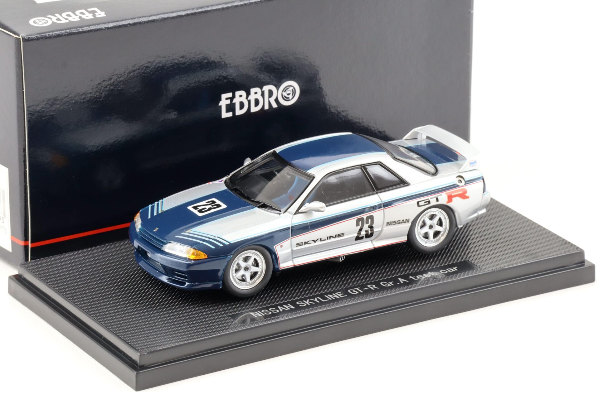 1:43 Ebbro Nissan Skyline GT-R R32 Gr.A Test Car #23 silver
