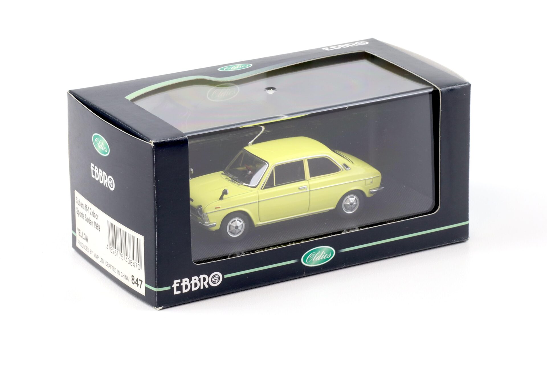 1:43 Ebbro Subaru FF-1 Sports Sedan 2-door 1969 yellow