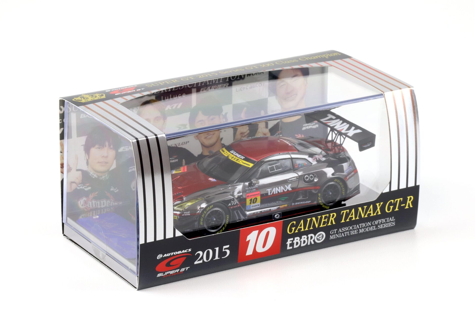1:43 Ebbro Nissan GT-R R35 Super GT300 Champion Car 2015 Gainer Tanax #10