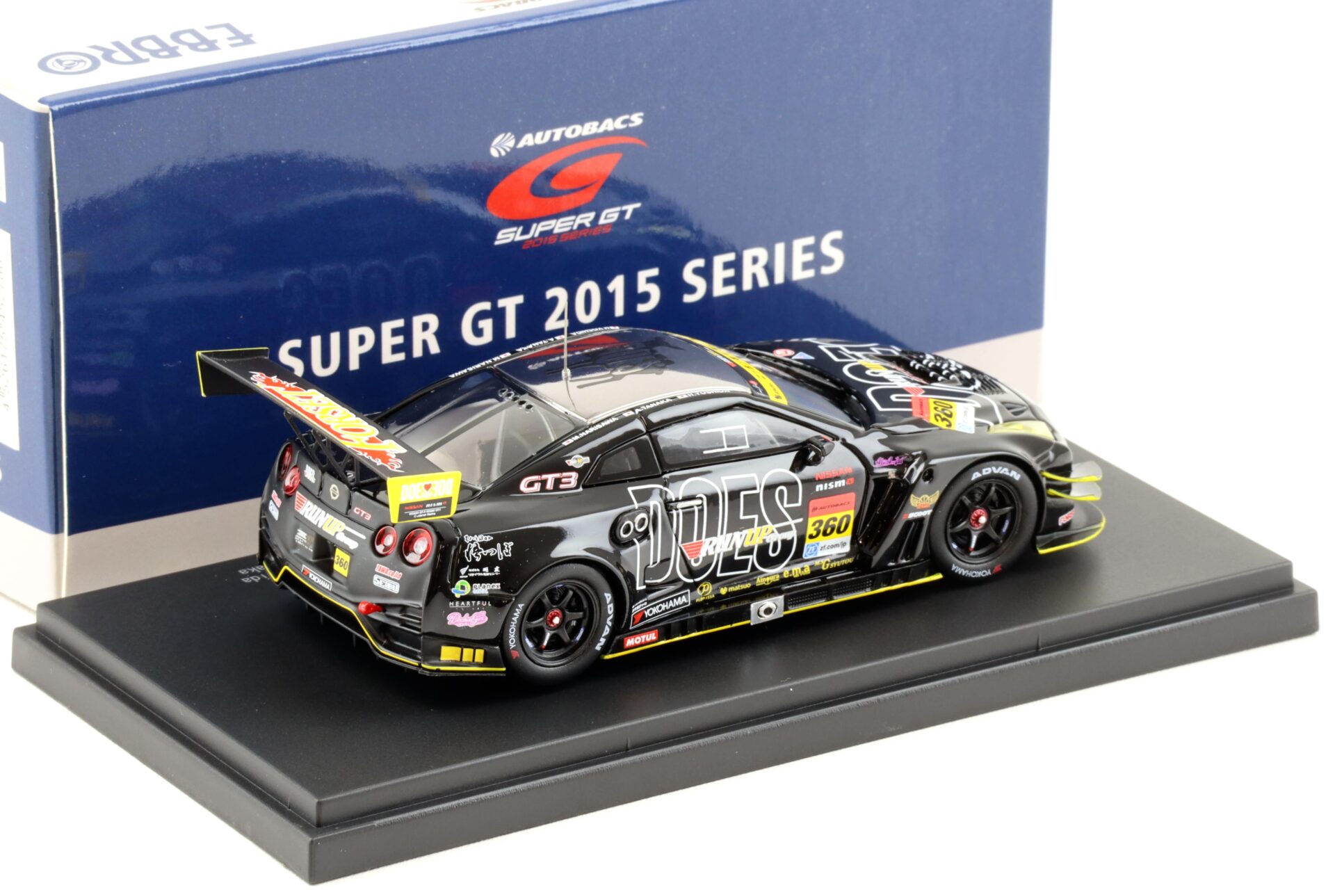 1:43 Ebbro Nissan GT-R R35 Super GT300 Rd.1 Okayama 2015 RUNUP Group& DOES #360