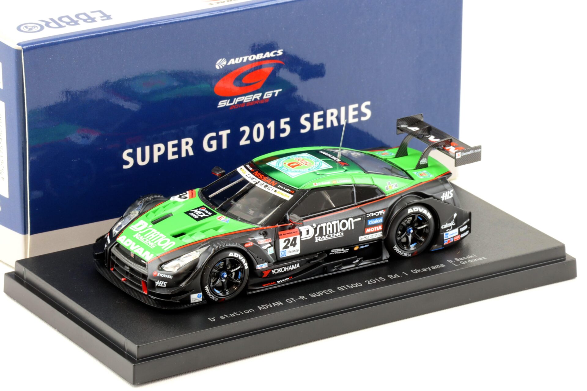1:43 Ebbro Nissan GT-R Super GT500 Rd.1 Okayama 2015 DÂ´station ADVAN #24