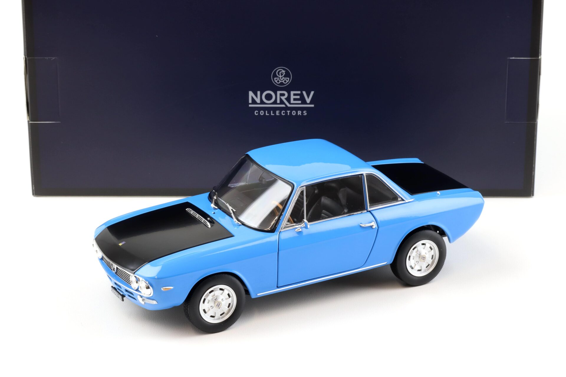 1:18 Norev Lancia Fulvia 1600 HF 1971 middle blue/ black - Limited 200 pcs.