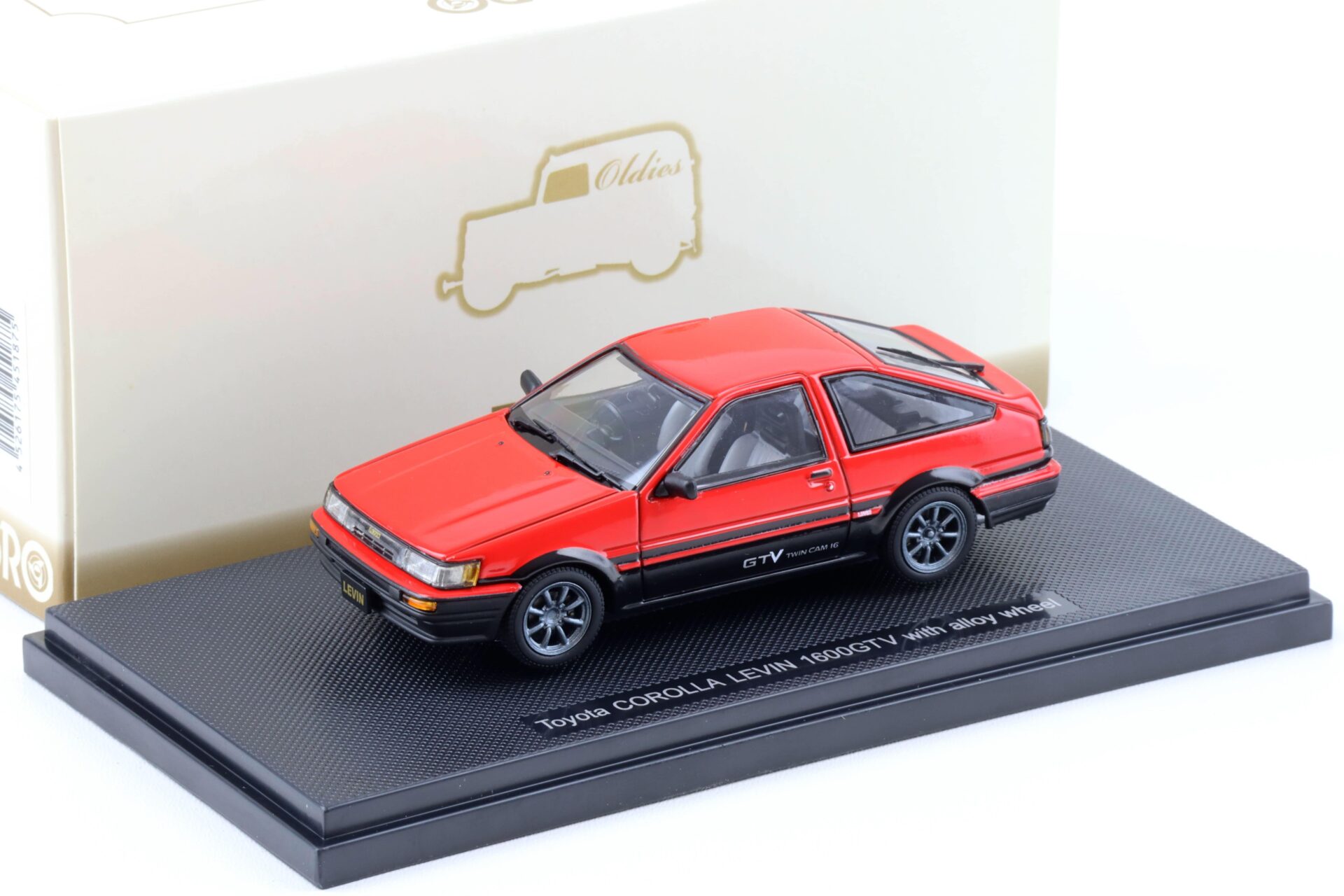 1:43 Ebbro Toyota Corolla Levin 1600 GTV with alloy wheel red/black