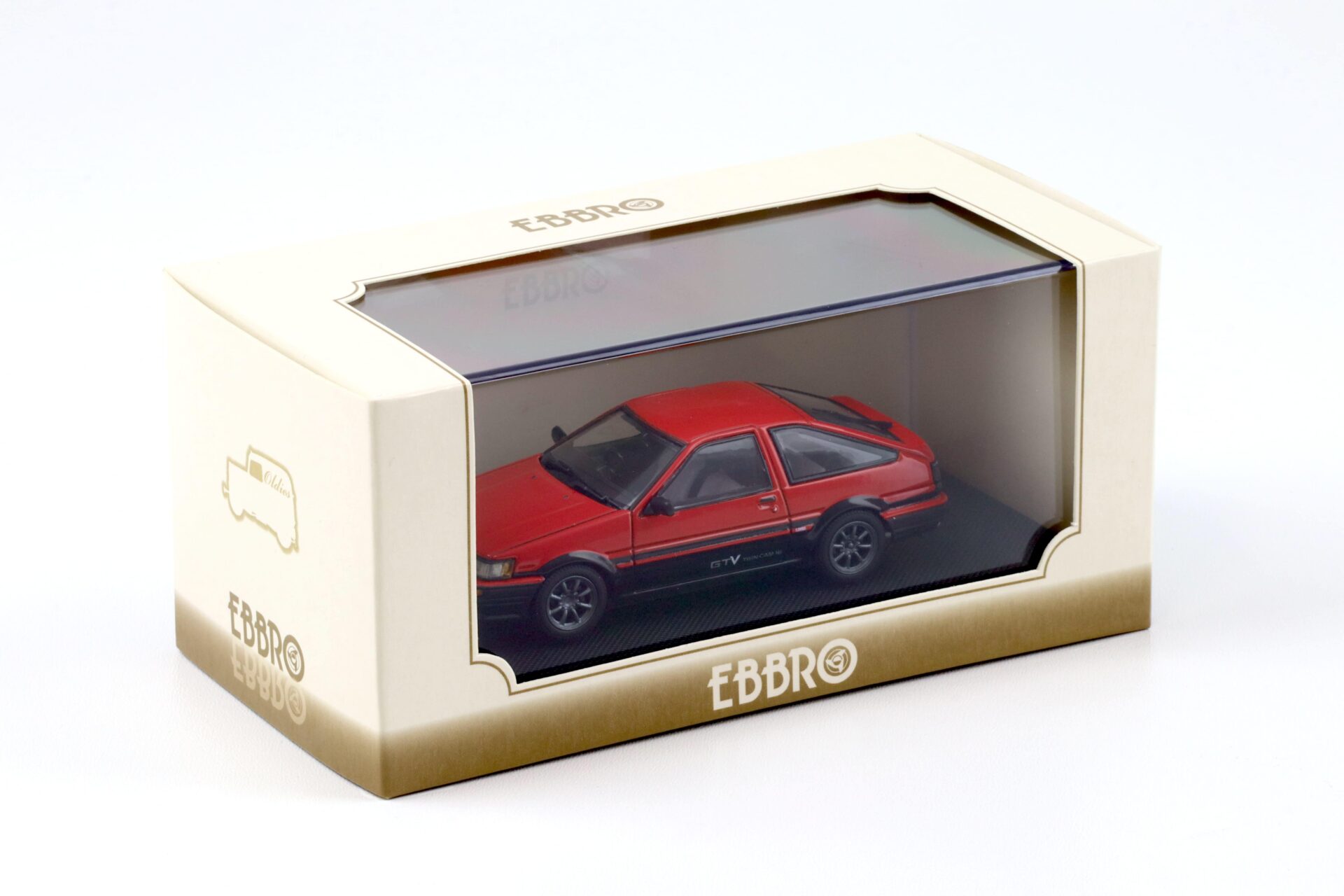 1:43 Ebbro Toyota Corolla Levin 1600 GTV with alloy wheel red/black