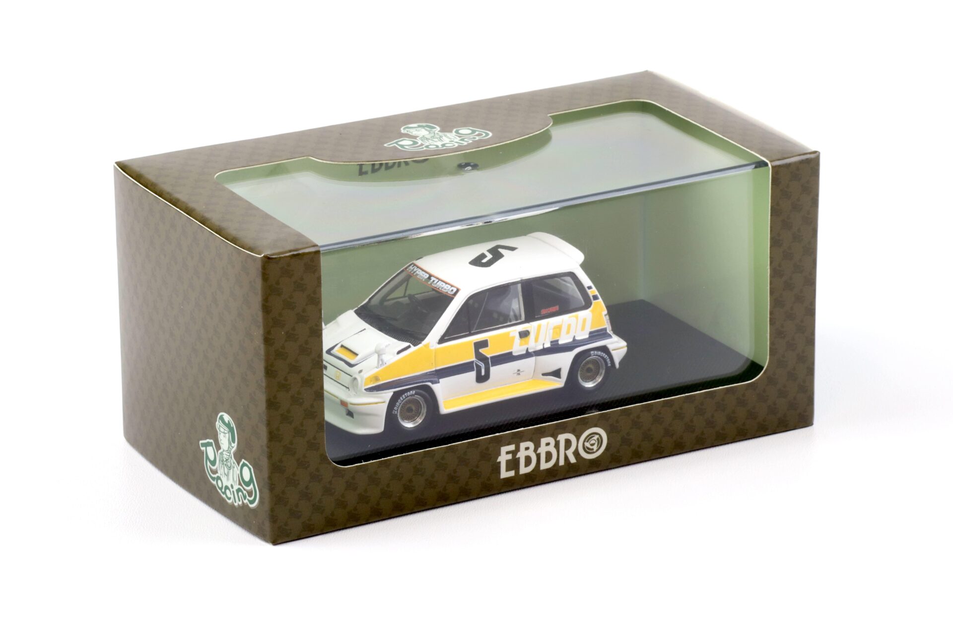 1:43 Ebbro Honda City Turbo R 1982 Suzuka K.Acheson #5 white/ yellow