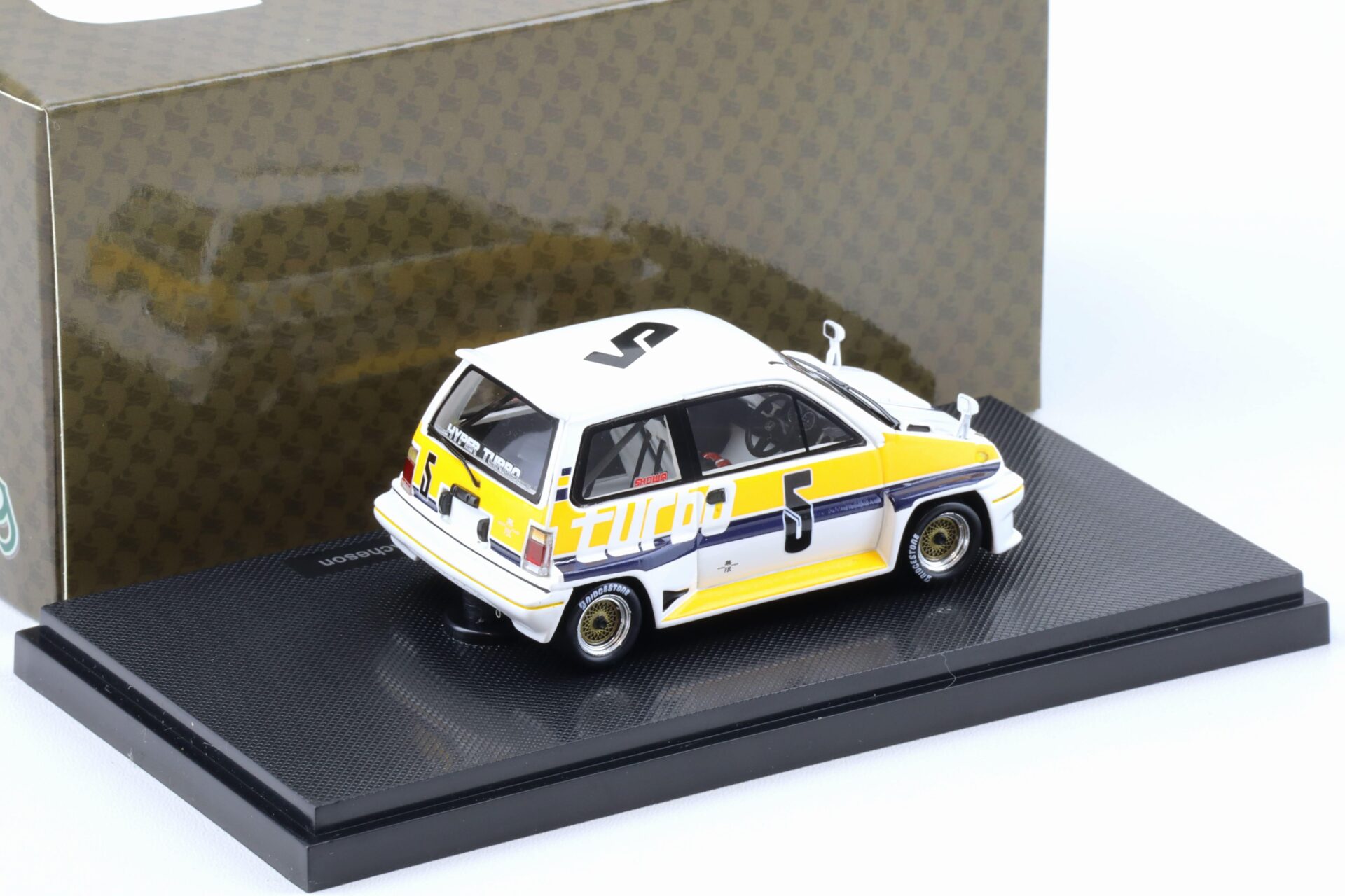 1:43 Ebbro Honda City Turbo R 1982 Suzuka K.Acheson #5 white/ yellow