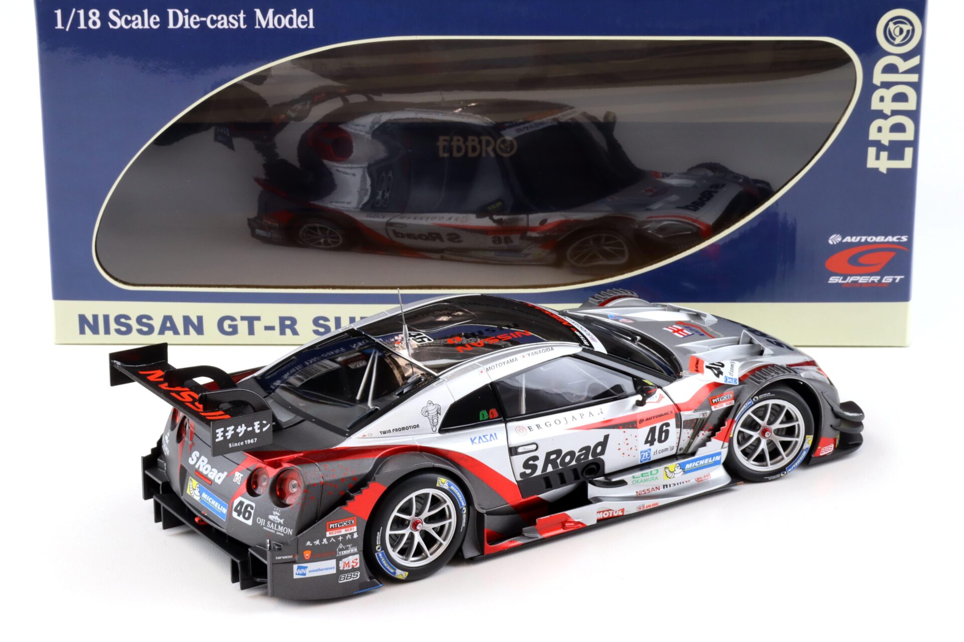 1:18 Ebbro Nissan GT-R Super GT500 2015 Rd.3 Thailand Winner S Road MOLA #46