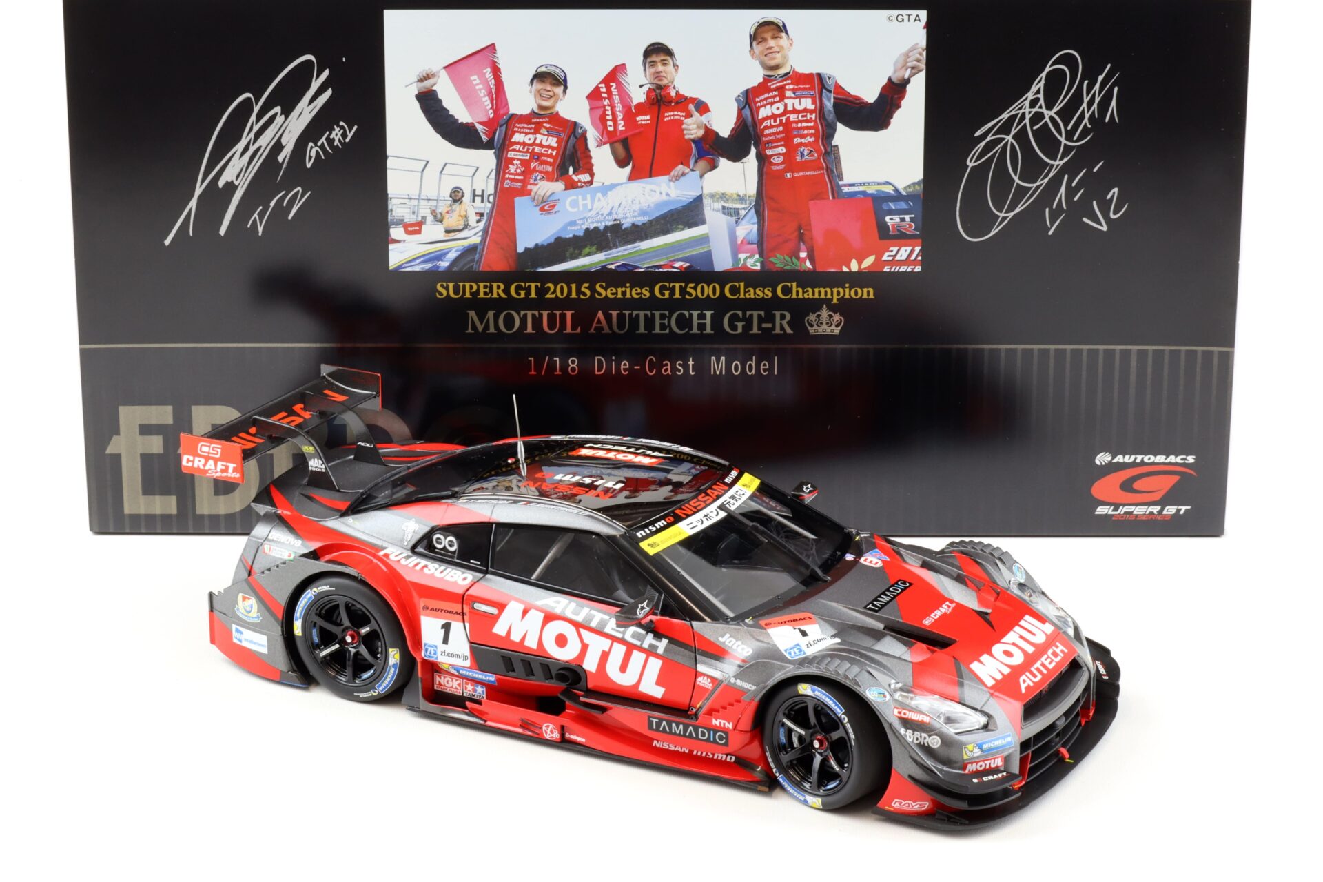 1:18 Ebbro Nissan GT-R Super GT500 2015 Champion Car MOTUL AUTECH #1