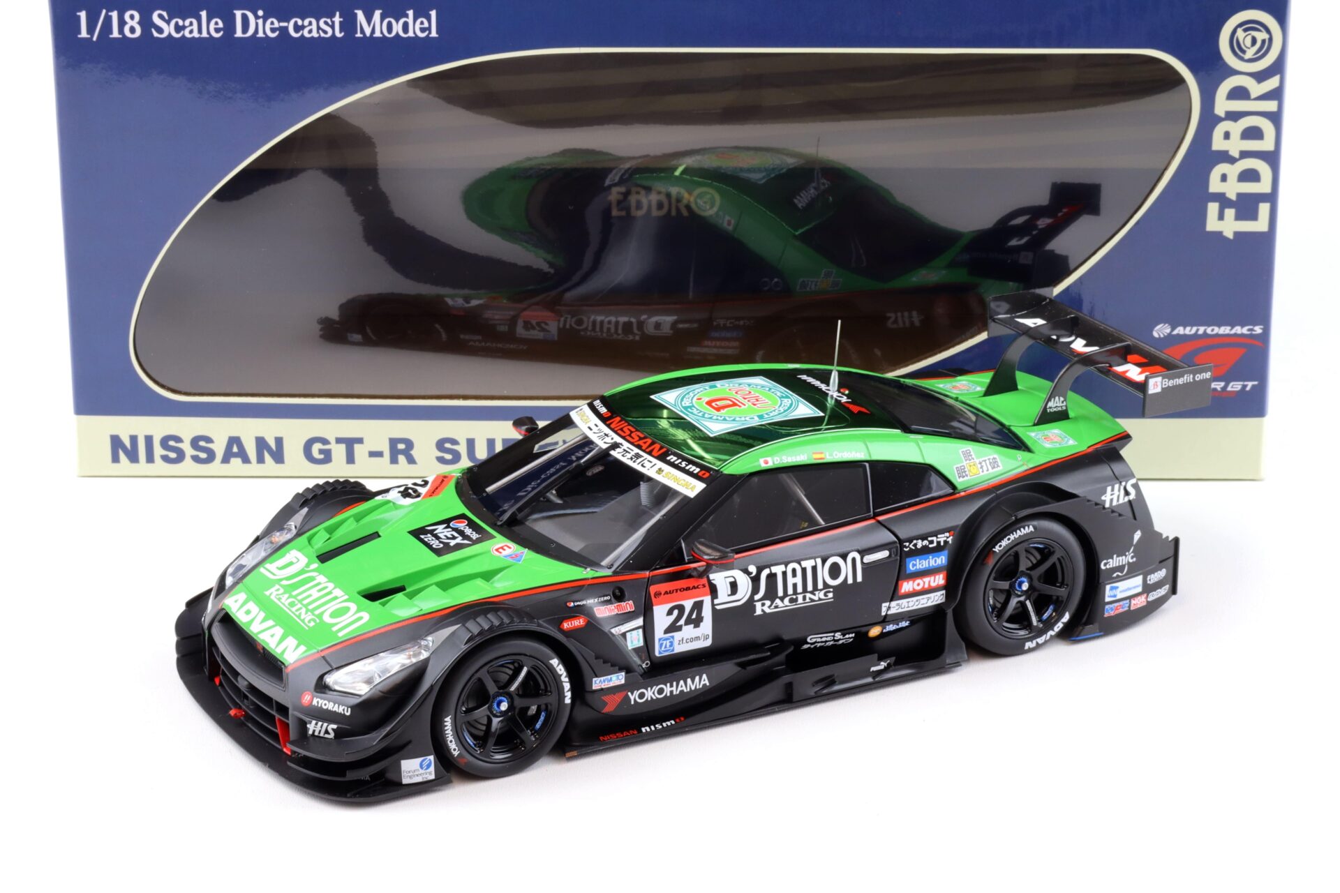 1:18 Ebbro Nissan GT-R Super GT500 2015 Rd.1 Okayama DÂ´station ADVAN #24