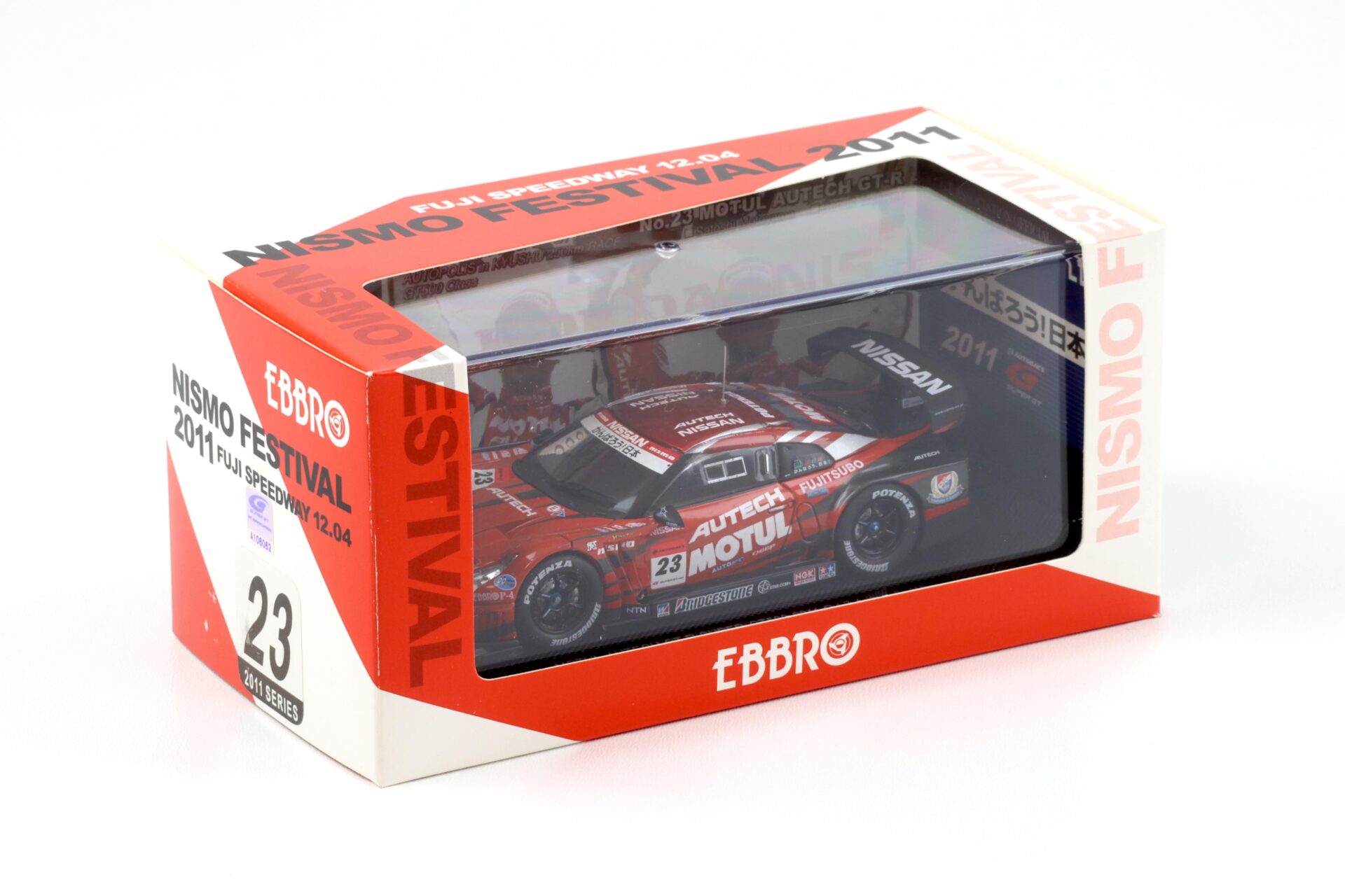 1:43 Ebbro Nissan GT-R Super GT500 Rd.7 Autopolis Winner 2011 MOTUL AUTECH Nismo Festival