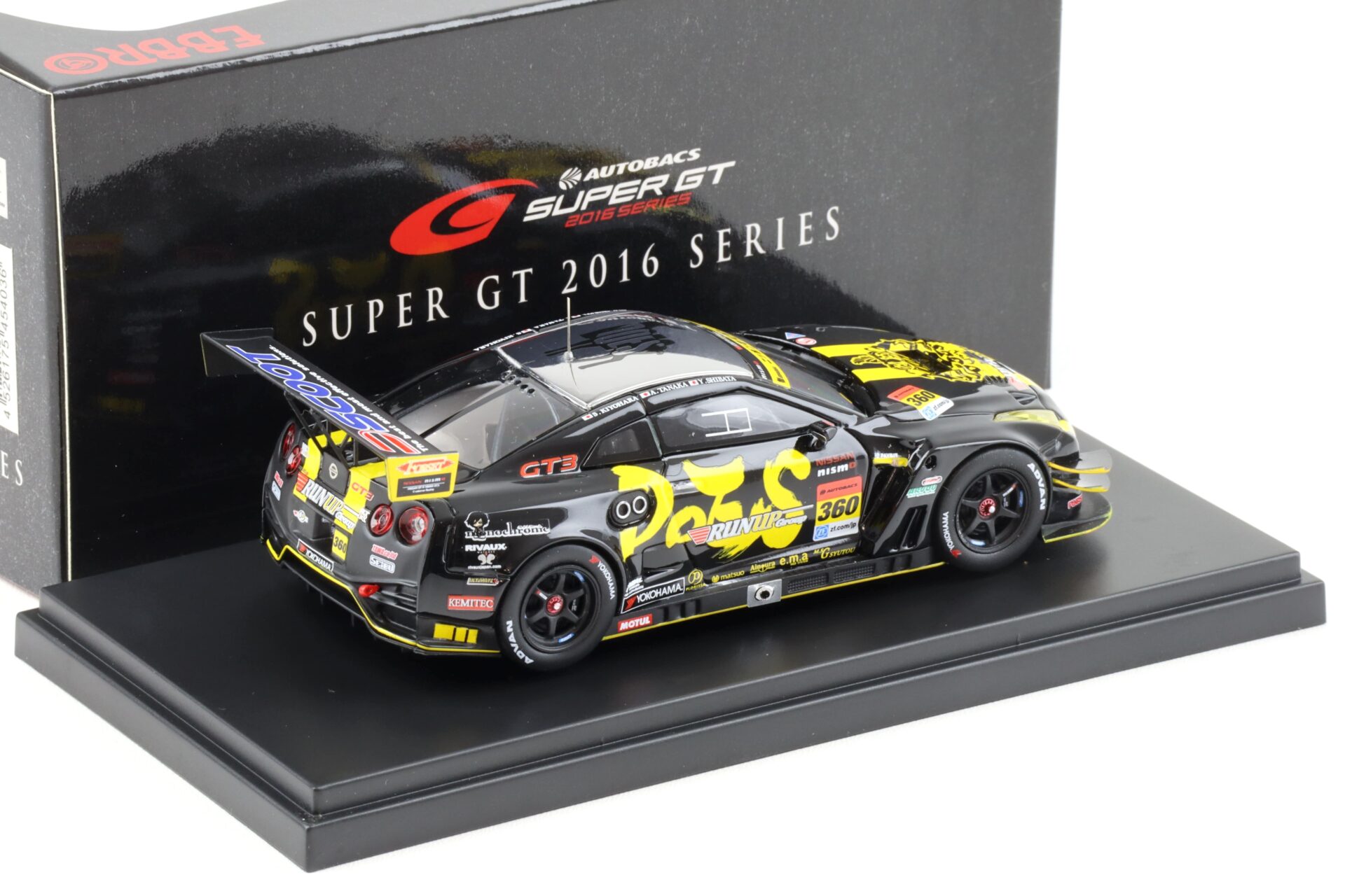 1:43 Ebbro Nissan GT-R Super GT300 RUNUP Group&DOES #360 Shibata/Tanaka 2016