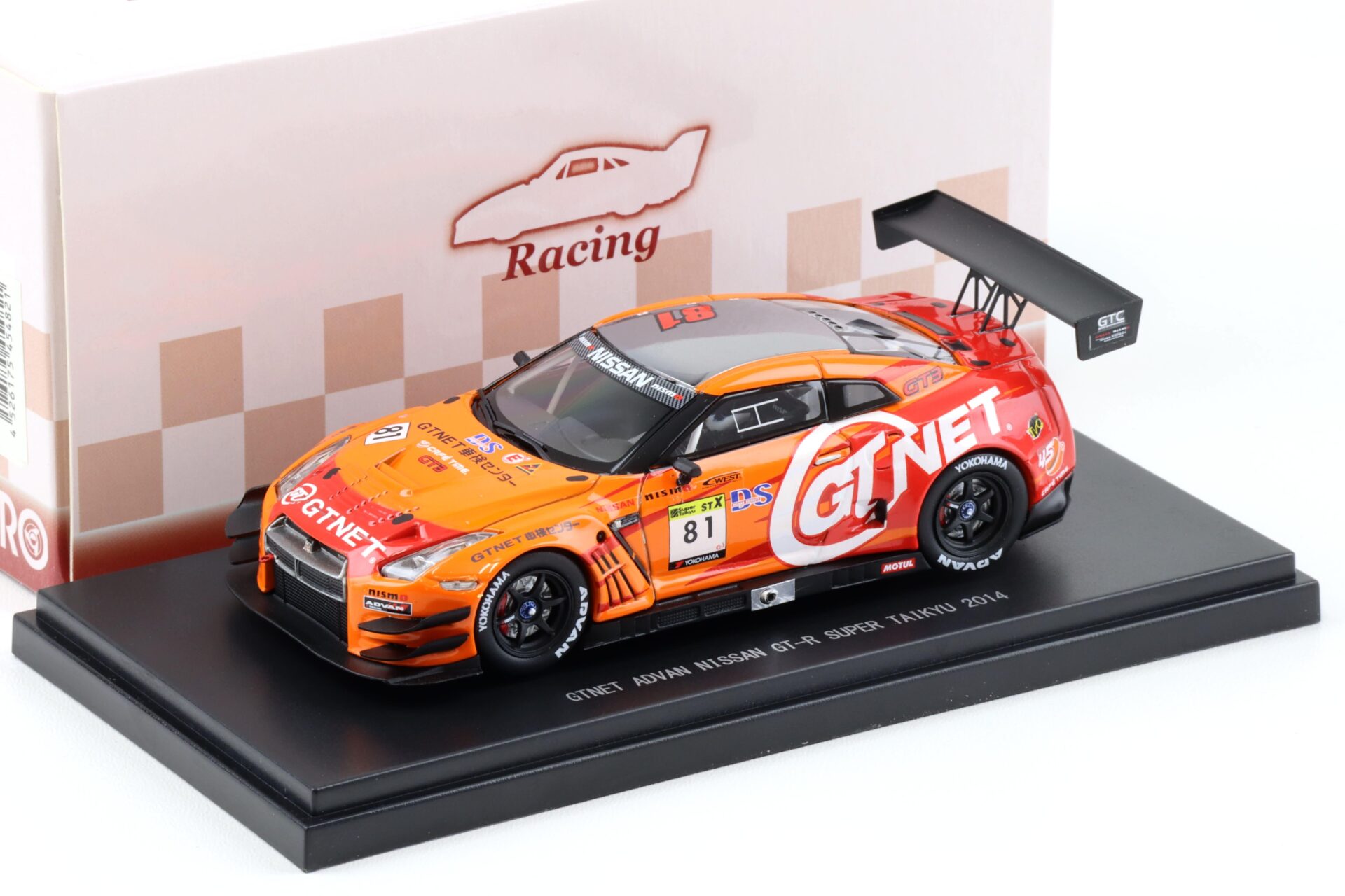 1:43 Ebbro Nissan GT-R SUPER TAIKYU 2014 #81 GTNET ADVAN orange