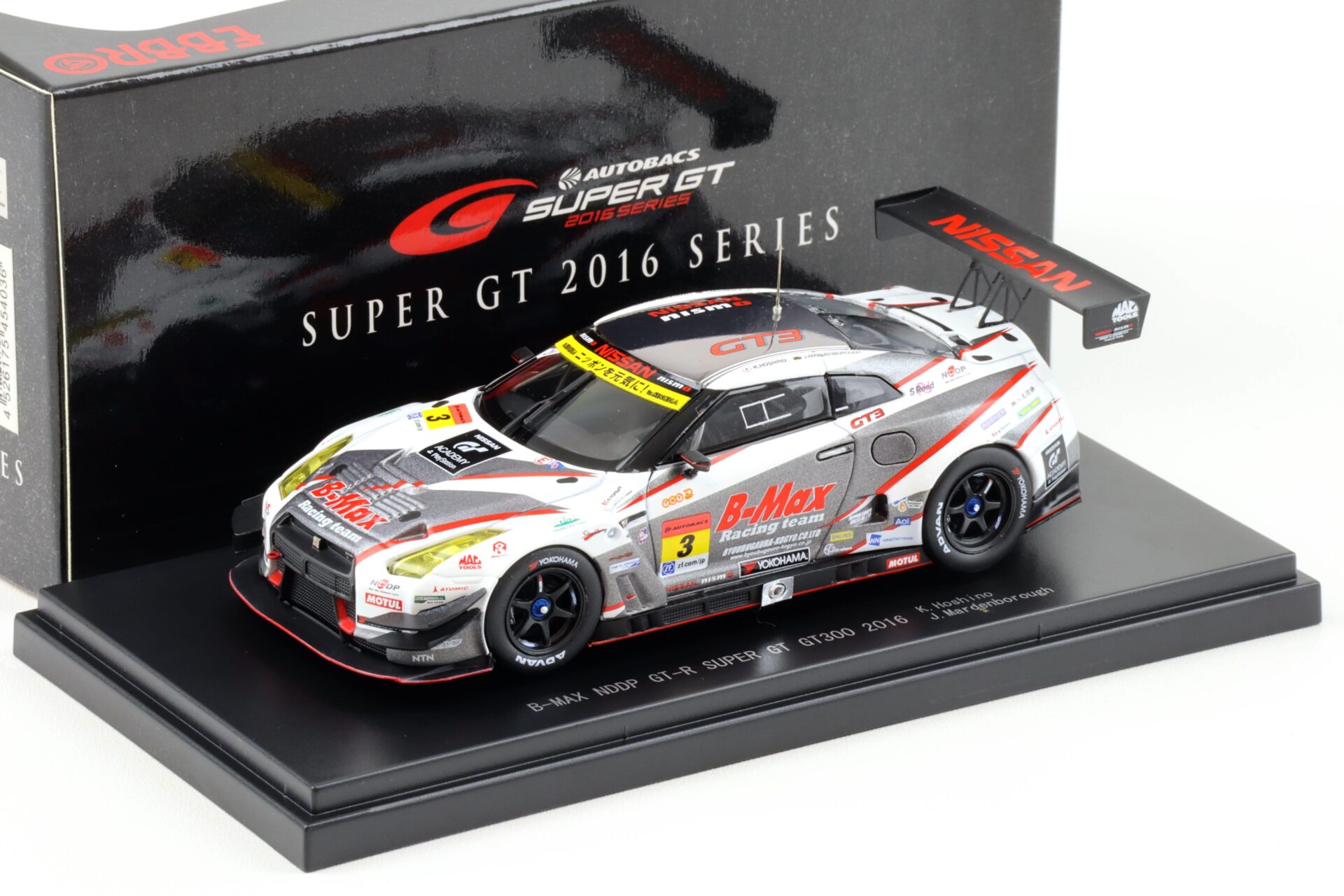 1:43 Ebbro Nissan GT-R Super GT300 B-MAX NDDP #3 Hoshino/ Mardenborough 2016