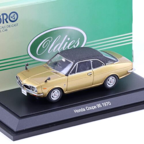 1:43 Ebbro Honda Coupe 9S 1970 Air Cooled gold metallic/ black vinyl roof