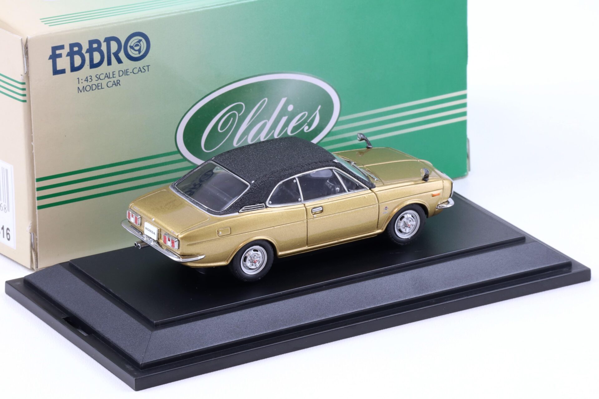 1:43 Ebbro Honda Coupe 9S 1970 Air Cooled gold metallic/ black vinyl roof