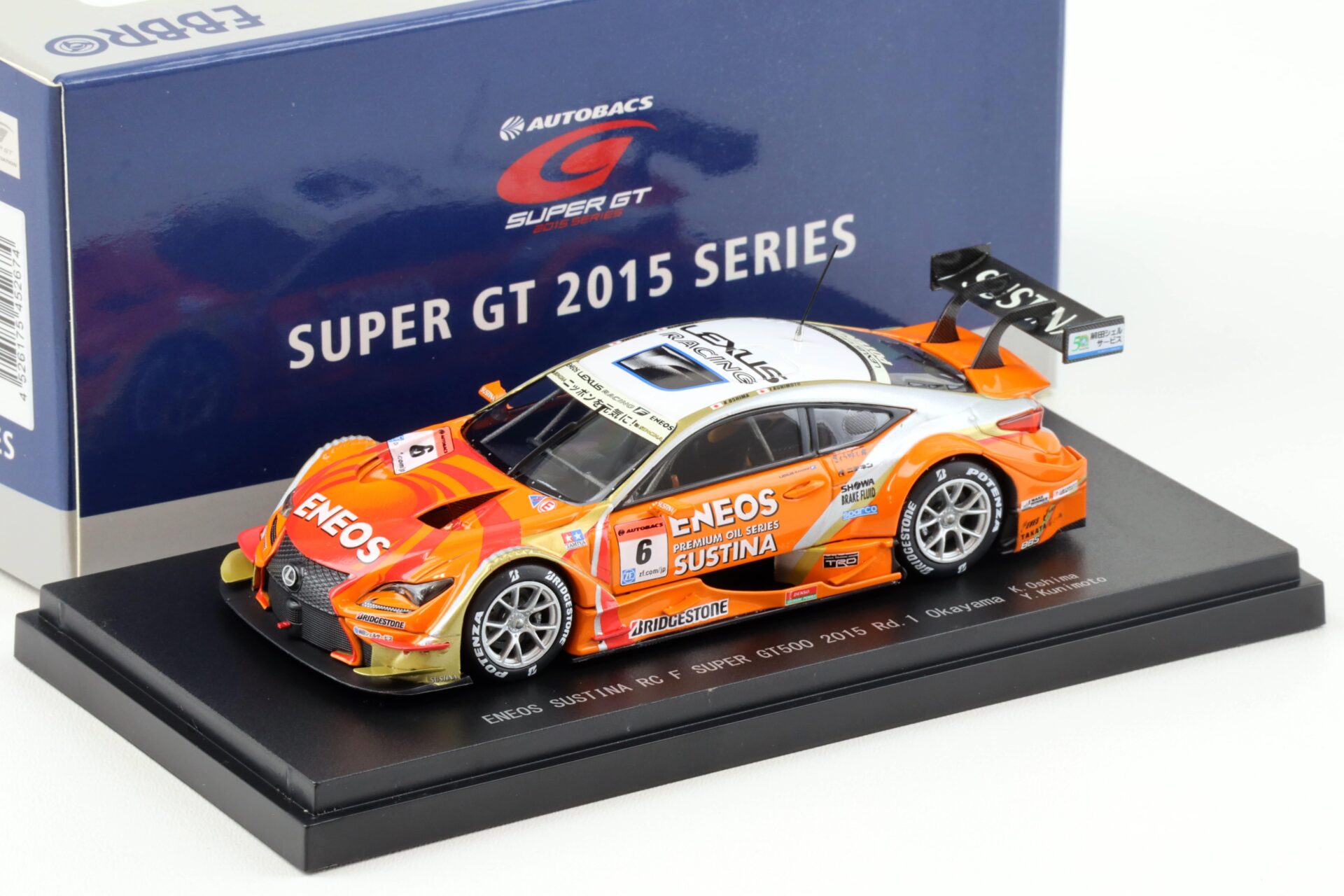 1:43 Ebbro Lexus RC F Super GT500 Rd.1 Okayama 2015 ENEOS SUSTINA #6 Oshima