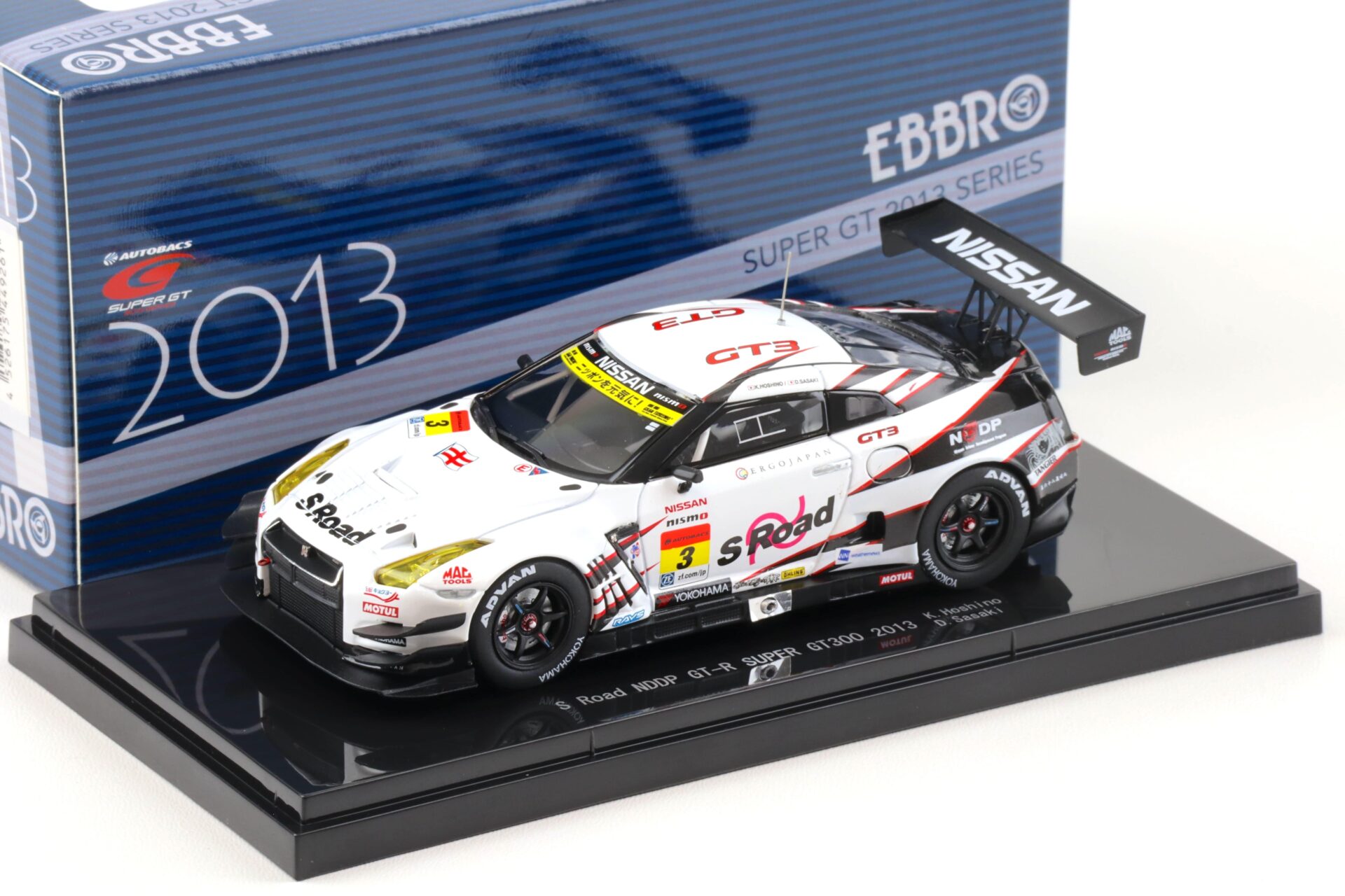 1:43 Ebbro Nissan GT-R R35 Super GT300 S Road NDDP GT-R 2013 #3 Hoshino/ Sasaki