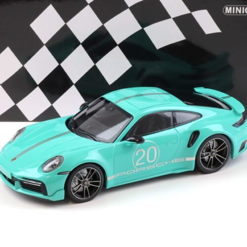 1:18 Minichamps Porsche 911 (992) Turbo S Coupe Sport Design 2021 mint green