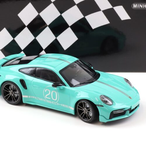 1:18 Minichamps Porsche 911 (992) Turbo S Coupe Sport Design 2021 mint green