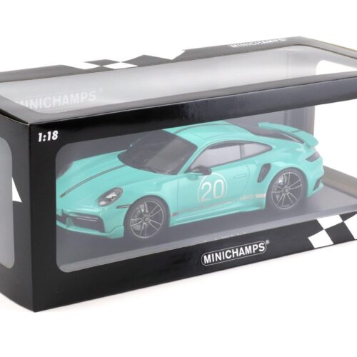 1:18 Minichamps Porsche 911 (992) Turbo S Coupe Sport Design 2021 mint green