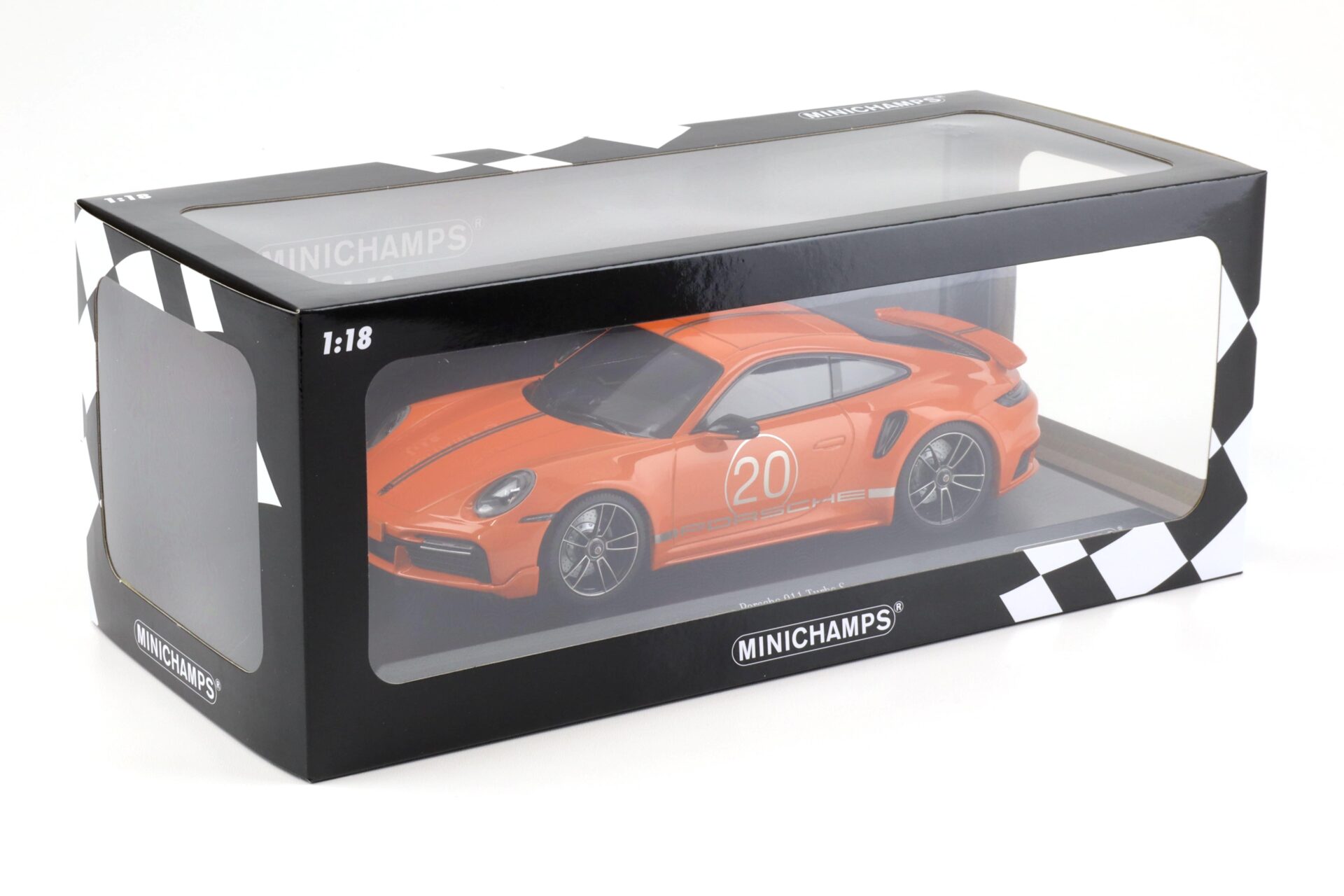 1:18 Minichamps Porsche 911 (992) Turbo S Coupe Sport Design orange 2021