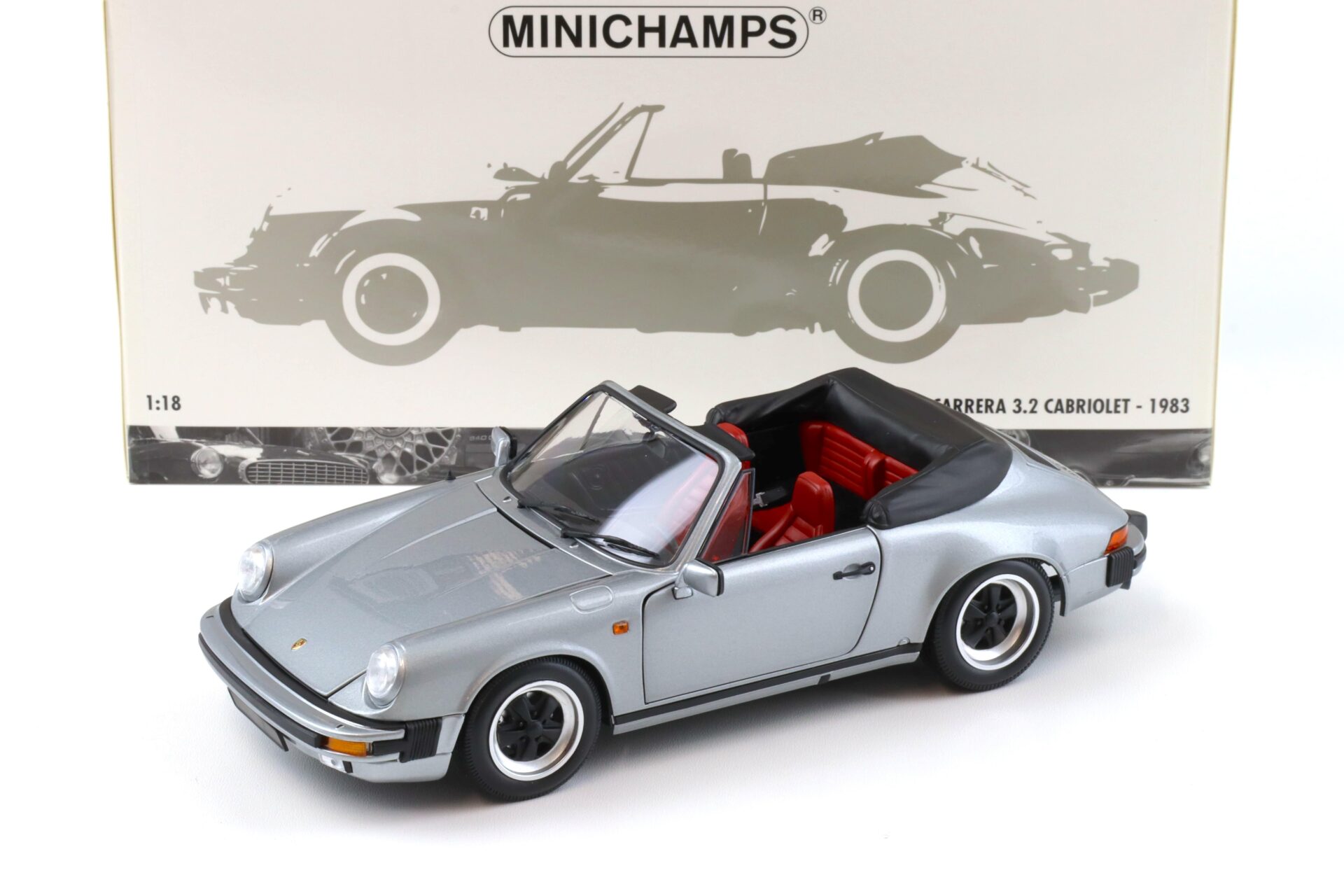 1:18 Minichamps Porsche 911 Carrera 3.2 Cabriolet 1983 grey metallic