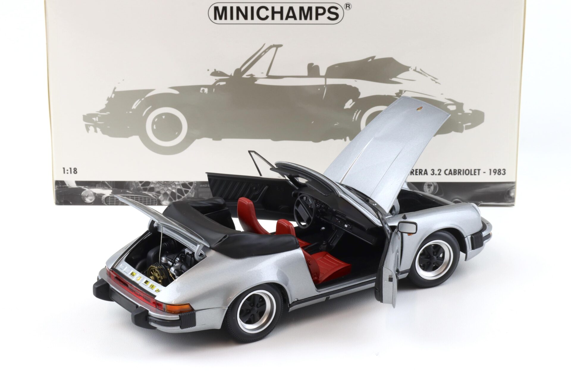 1:18 Minichamps Porsche 911 Carrera 3.2 Cabriolet 1983 grey metallic
