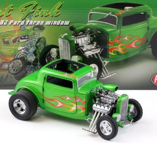 1:18 ACME 1932 Blown Ford Three Window Hot Rod RAT FINK green