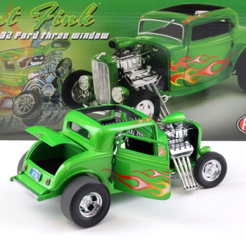 1:18 ACME 1932 Blown Ford Three Window Hot Rod RAT FINK green