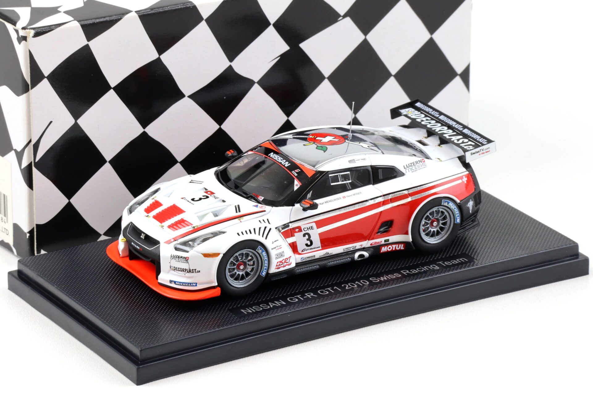 ID 94698 orig.jpg 1:43 Ebbro Nissan GT-R GT1 R35 Swiss Racing Team 2010 #3 Wendlinger/ Moser