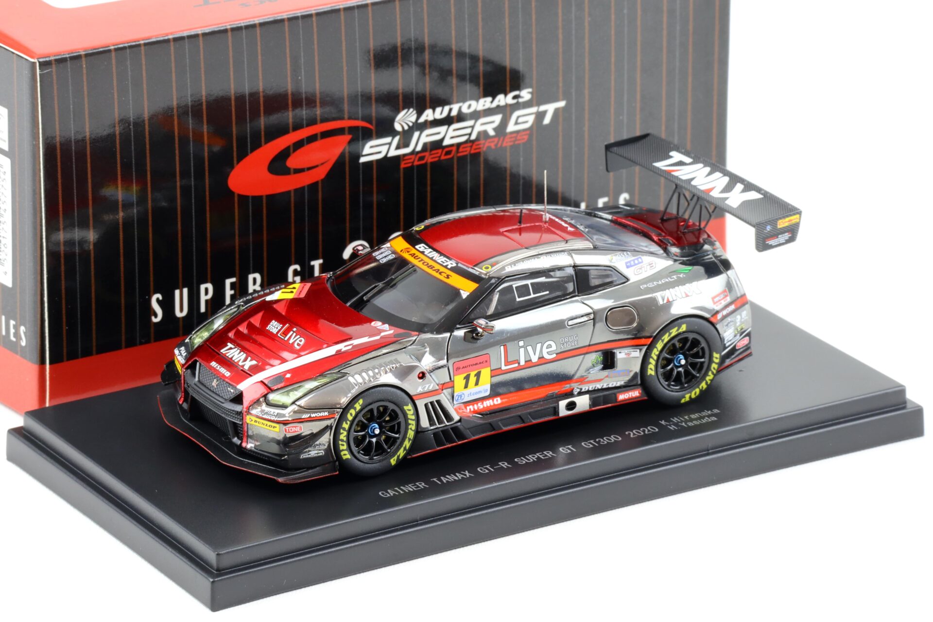 1:43 Ebbro Nissan GT-R R35 Super GT300 GAINER TANAX GT-R 2020 #11 Hiranaka/ Yasuda