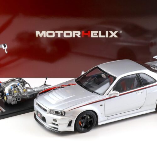1:18 Motorhelix Nissan Skyline GT-R R34 Nismo CRS Livery silver M83429