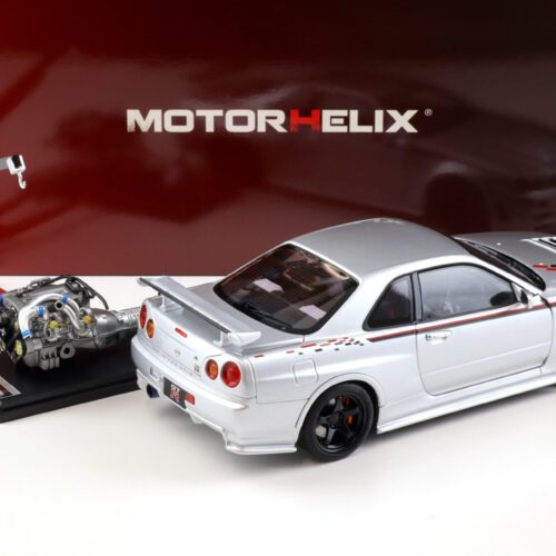 1:18 Motorhelix Nissan Skyline GT-R R34 Nismo CRS Livery silver M83429
