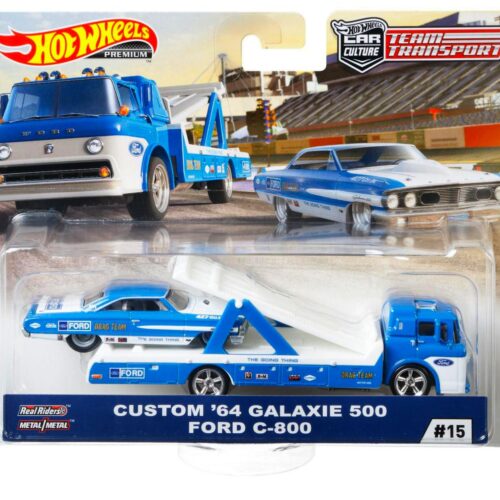 1:64 Hot Wheels Team Transport Car Culture Custom Ford Galaxie 500 + Ford C-800