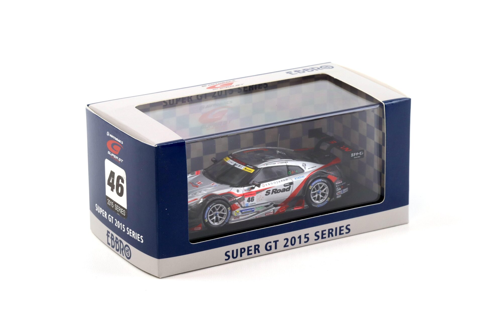 1:43 Ebbro Nissan GT-R Super GT500 S Road MOLA GT-R 2015 Rd.4 Fuji #46 Motoyama