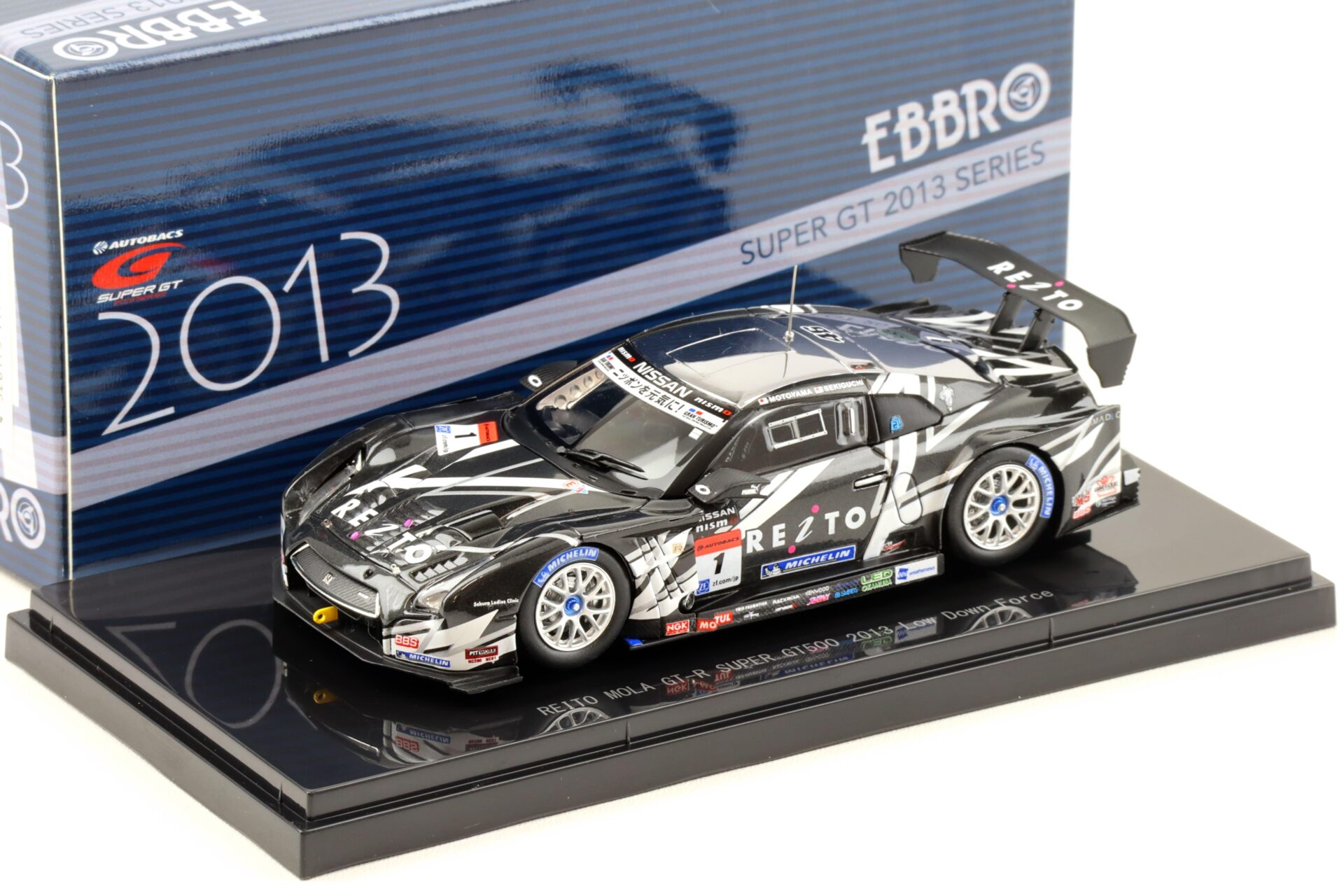 1:43 Ebbro Nissan GT-R Super GT500 REITO MOLA GT-R LDF 2013 #1 Motoyama