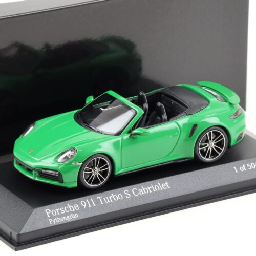1:43 Minichamps Porsche 911 992 Turbo S Cabriolet 2020 Python green