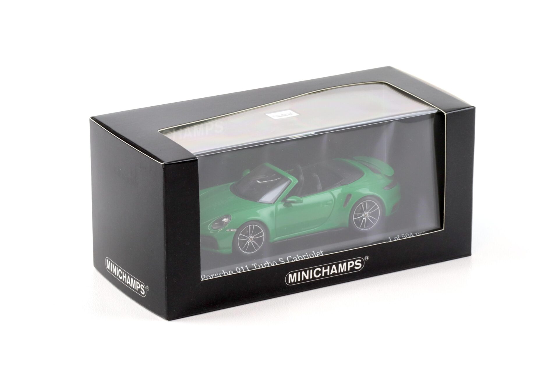 1:43 Minichamps Porsche 911 992 Turbo S Cabriolet 2020 Python green