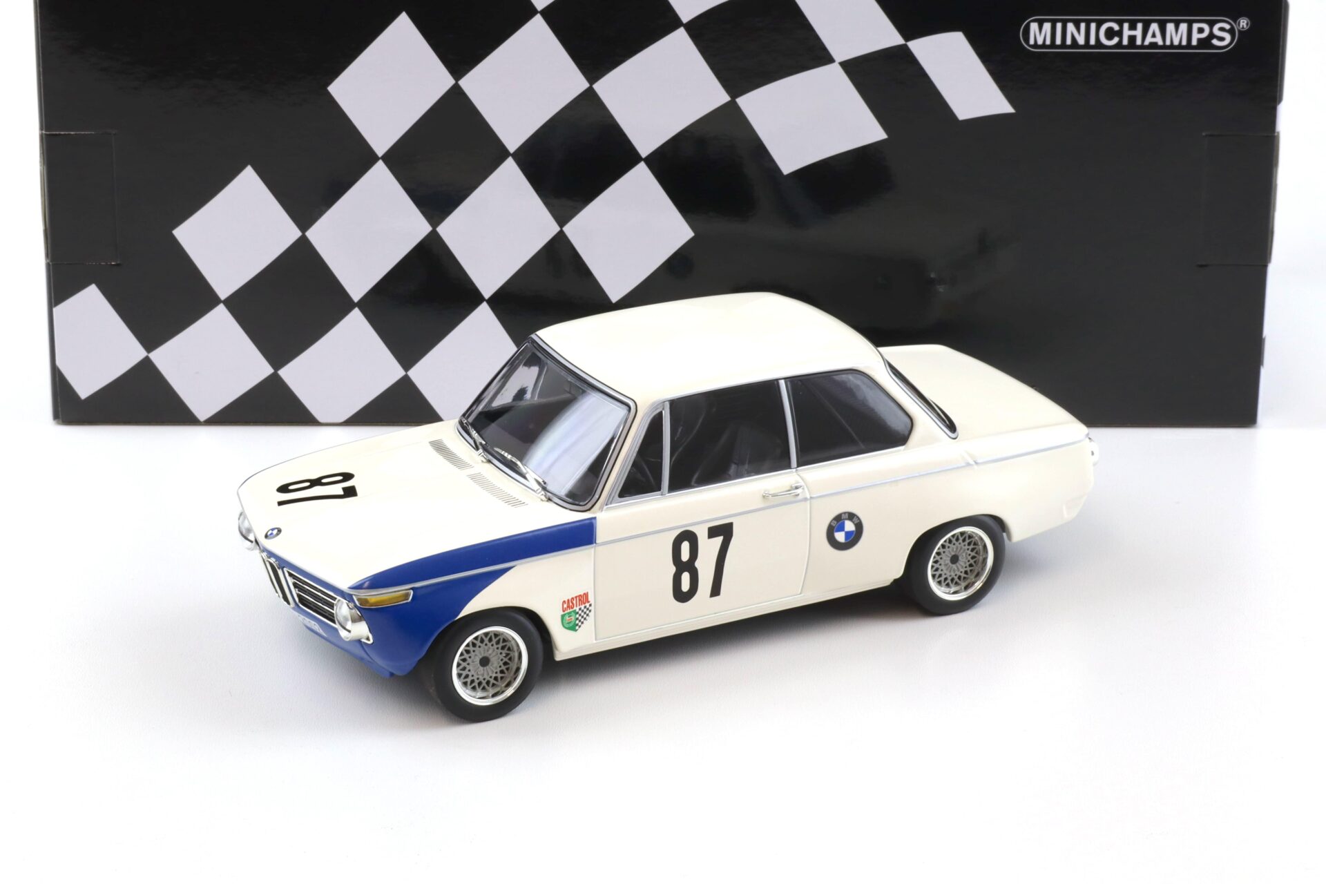 1:18 Minichamps BMW 2002 tiK Hubert Hahne GP Grand Prix Brno 1969 #87 white