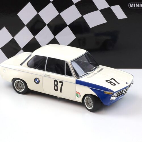 1:18 Minichamps BMW 2002 tiK Hubert Hahne GP Grand Prix Brno 1969 #87 white - Image 2