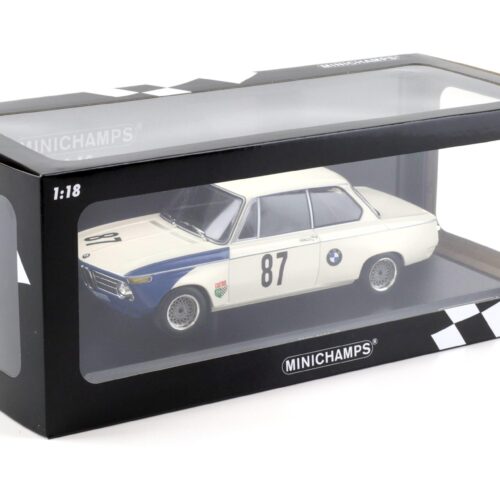 1:18 Minichamps BMW 2002 tiK Hubert Hahne GP Grand Prix Brno 1969 #87 white - Image 4