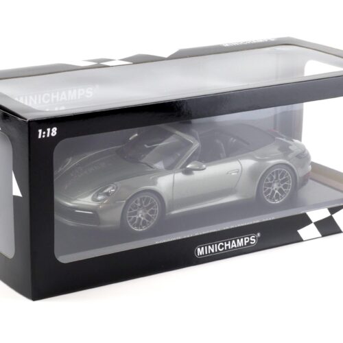 1:18 Minichamps Porsche 911 (992) Carrera 4S Cabriolet 2019 gray/ green metallic - Image 4