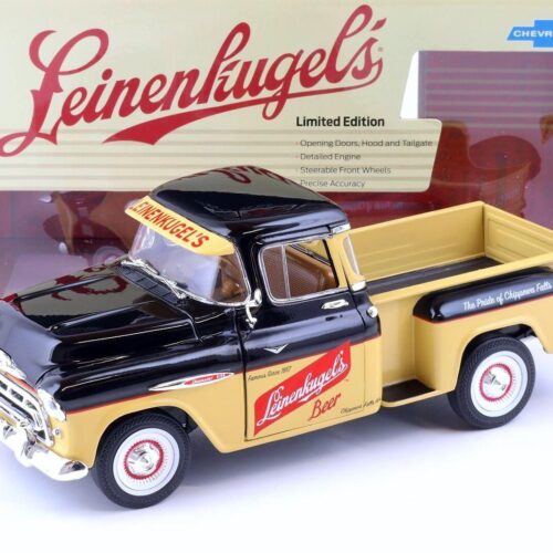 1:18 Auto World 1957 Chevrolet 3100 Stepside Pickup Leinenkugle´s Beer black&tan