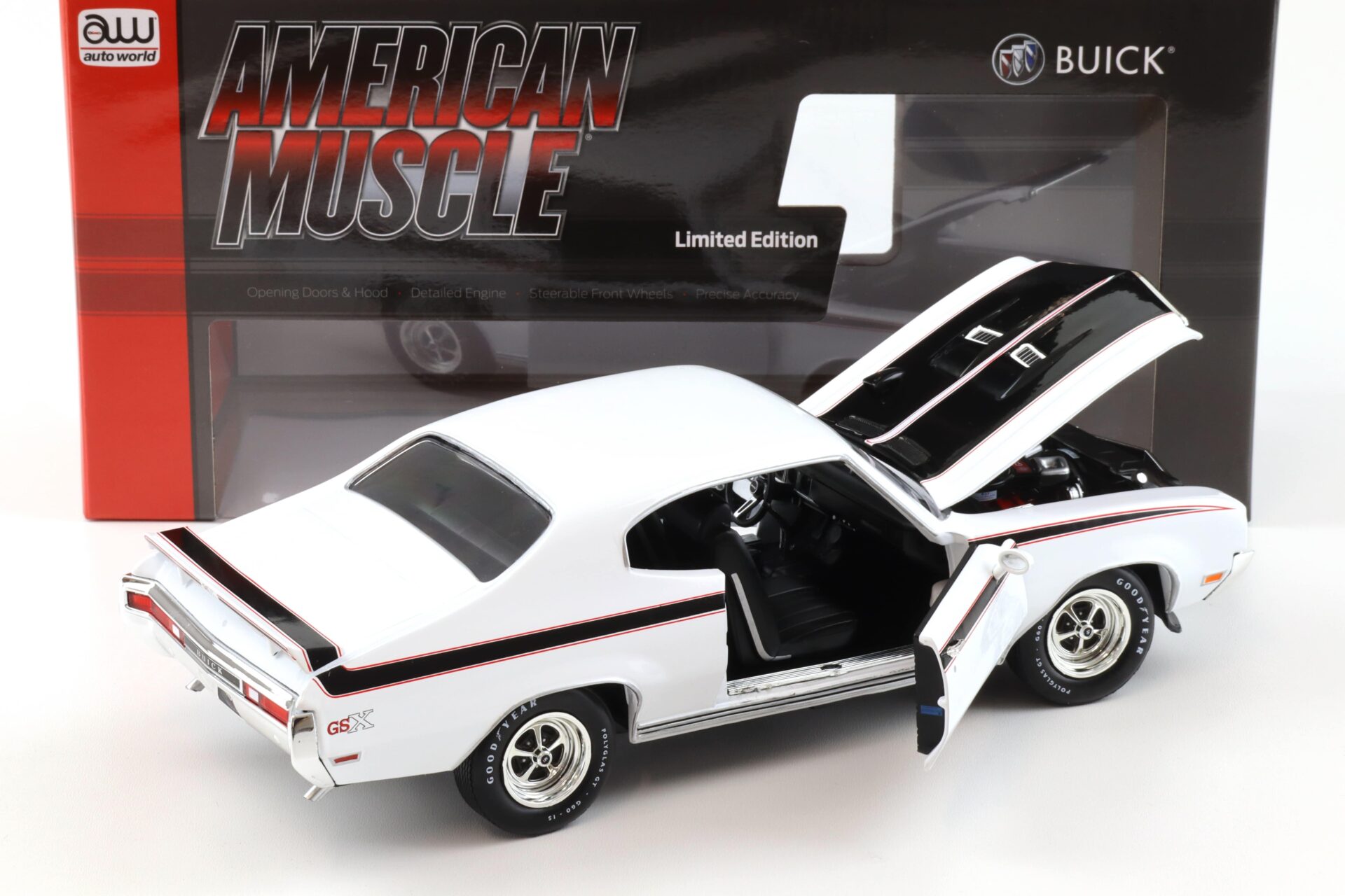 1:18 Auto World 1970 Buick GSX Coupe MCACN white