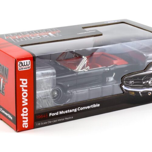 1:18 Auto World 1964 1/2 Ford Mustang Convertible black/ red interior