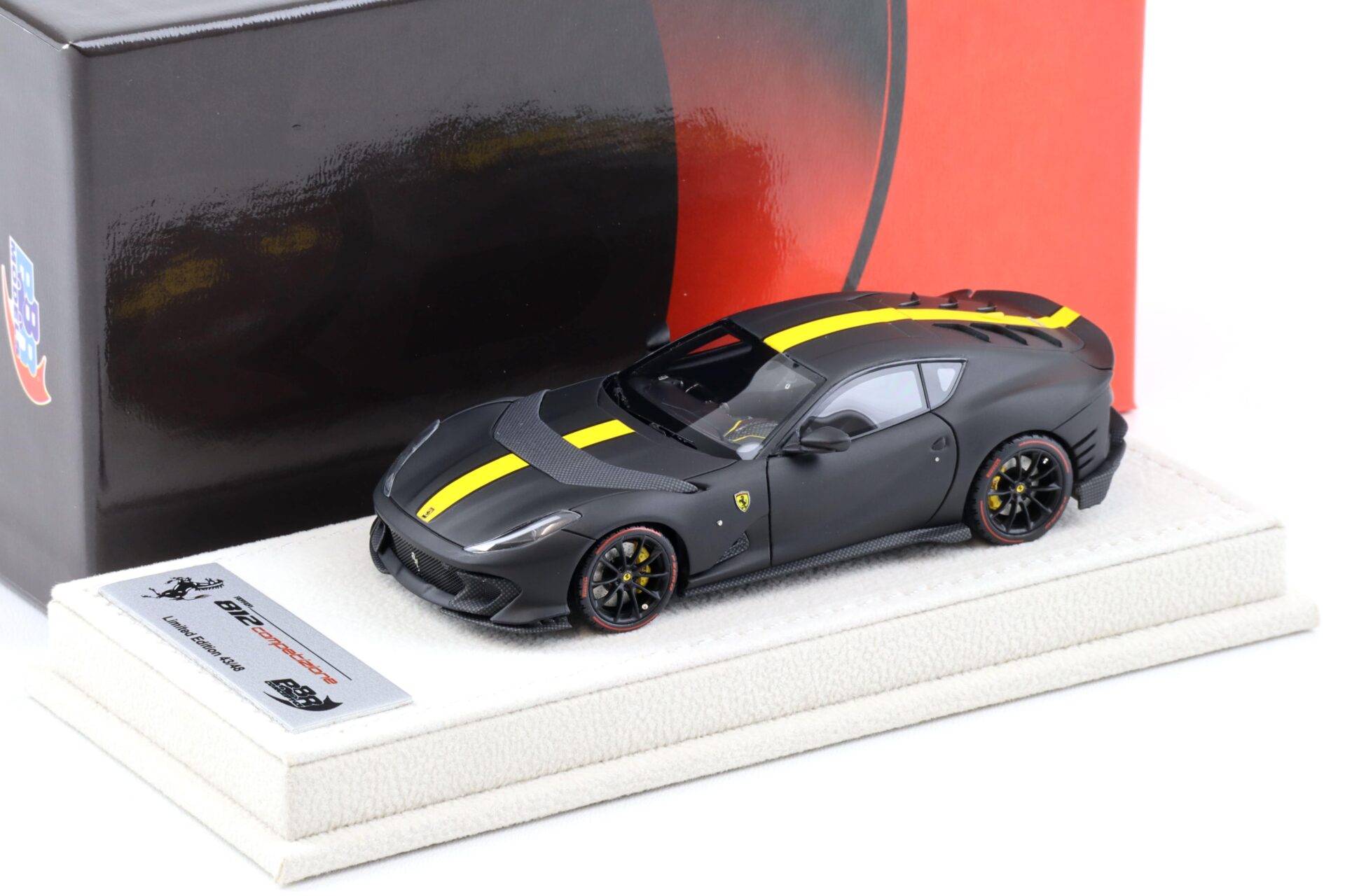 ID 95462 orig.jpg 1:43 BBR Ferrari 812 Competizione 2021 matt black/ yellow stripe - Limited 48 pcs.