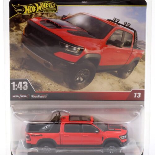 1:43 Hot Wheels Premium 2024 Real Riders Dodge Ram 4x4 Pickup red/ black